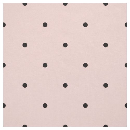 Classic Mini Black  Baby Pink Polka Dots Pattern Fabric