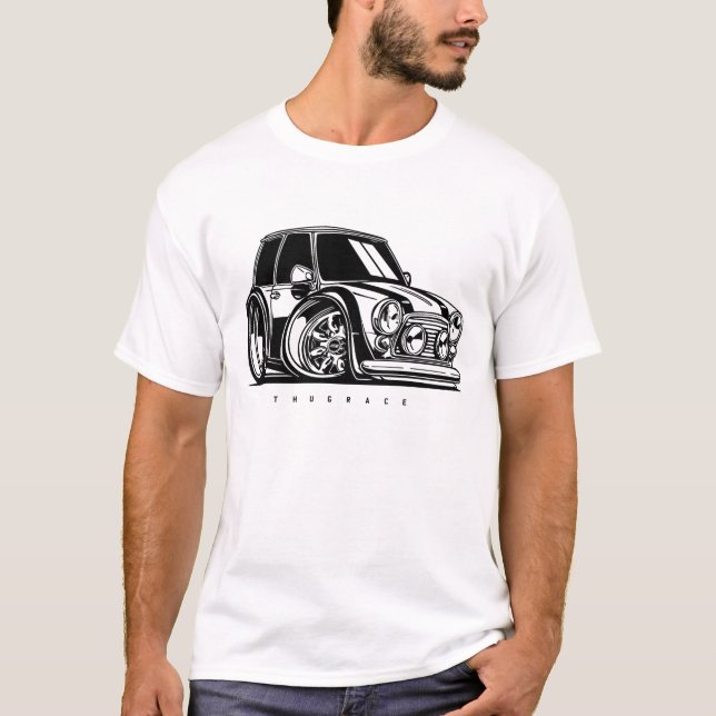 Classic Mini Cooper S Toon Art Car Enthusiast T-Shirt (Front)
