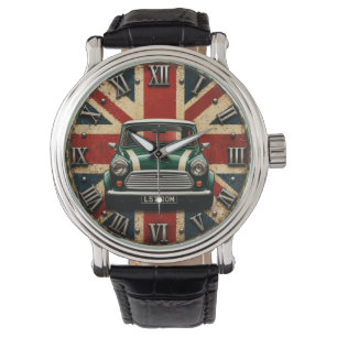 Classic Mini Cooper Union Jack British Vintage Car Watch