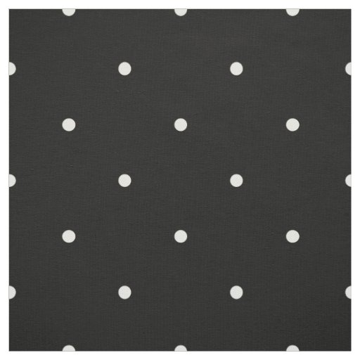 Classic Mini Vanilla & Black Polka Dots Pattern Fabric