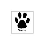 Classic Minimal Animal Paw Print Name Rubber Stamp