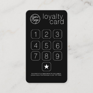 CLASSIC MINIMAL BLACK LOGO BUSINESS LOYALTY CARD 