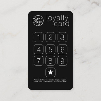 CLASSIC MINIMAL BLACK LOGO BUSINESS LOYALTY CARD