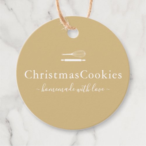 Classic Minimal Holiday Baking Gift Round Favor Tags