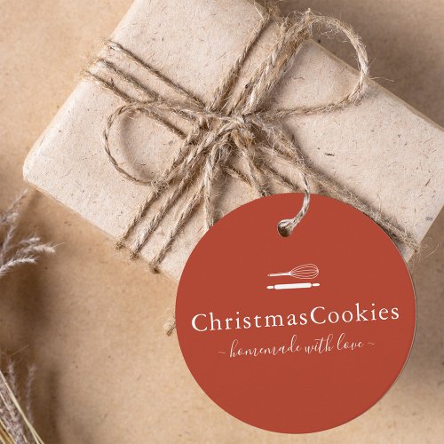 Classic Minimal Holiday Baking Gift Round Favor Tags