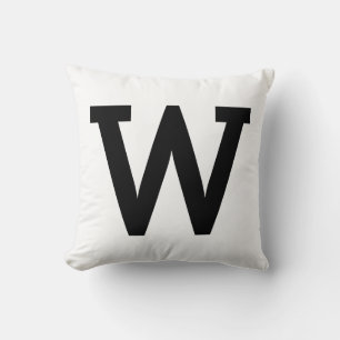 Classic Minimal Large Initial Letter Throw Pillow