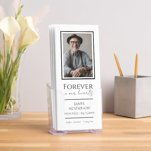 Classic Minimal Memorial Photo Obituary Trifold Brochure (Insitu)