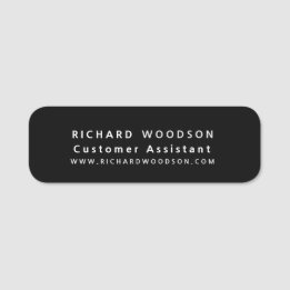Classic Minimal Minimalist Black Simple Name Tag