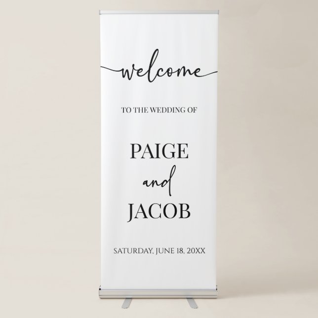 Classic Minimal Minimalist Wedding Welcome Banner (Front)