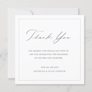 Classic Minimal Modern Wedding Thank You Card