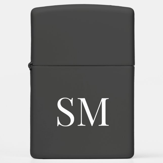 Classic Minimal Monogram Zippo Lighter (Front)