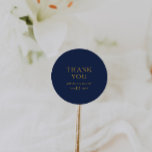 Classic Minimal Navy Blue Gold Thank You Wedding Classic Round Sticker<br><div class="desc">This classic minimal navy blue gold thank you wedding classic round sticker is great for a simple modern romantic and elegant wedding. The dark navy blue color palette and minimal vintage typography give it a classy chic formal touch. The design is flexible, perfect for a basic contemporary evening, spring, fall,...</div>