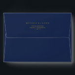 Classic Minimal Navy Blue Gold Wedding Invitation Envelope<br><div class="desc">This classic minimal navy blue gold wedding invitation envelope is great for a simple modern romantic and elegant wedding. The dark navy blue color palette and minimal vintage typography give it a classy chic formal touch. The design is flexible, perfect for a basic contemporary evening, spring, fall, summer, or winter...</div>