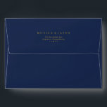 Classic Minimal Navy Blue Gold Wedding Invitation Envelope<br><div class="desc">This classic minimal navy blue gold wedding invitation envelope is great for a simple modern romantic and elegant wedding. The dark navy blue color palette and minimal vintage typography give it a classy chic formal touch. The design is flexible, perfect for a basic contemporary evening, spring, fall, summer, or winter...</div>
