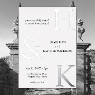 Classic Minimal Old Money Aesthetic Simple Wedding Foil Invitation