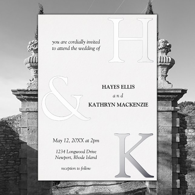 Classic Minimal Old Money Aesthetic Simple Wedding Foil Invitation (Creator Uploaded)