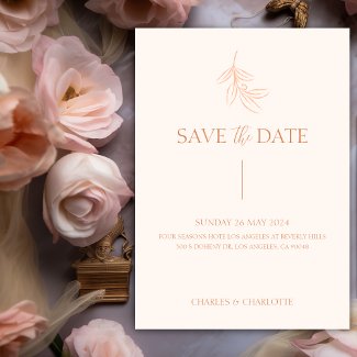 Classic Minimal Peach Color Elegant Wedding
