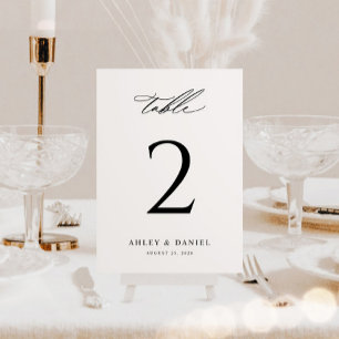 Classic Minimal Wedding Table Number