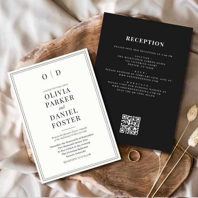 Classic Minimalist All in One QR Code Wedding Invitation (Creator Uploaded)