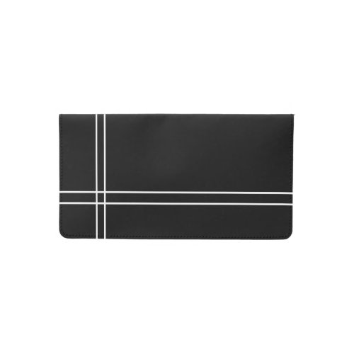 Classic Minimalist all_over Black White Stripes Checkbook Cover