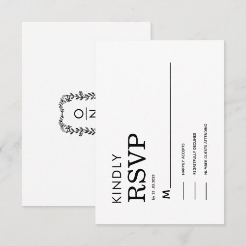 CLASSIC MINIMALIST BLACK AND WHITE RSVP CARD