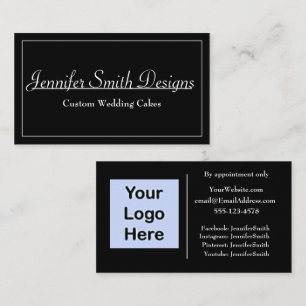Classic Minimalist Black Home Based Business Card