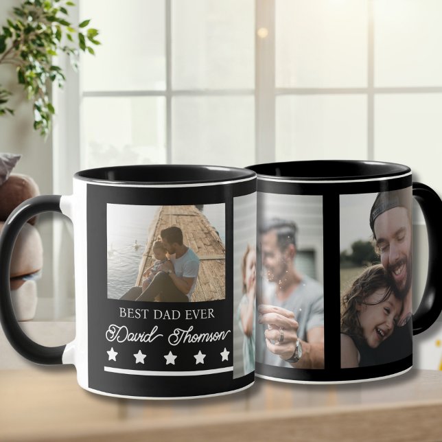 Classic Minimalist Black White Best Dad Ever Mug (Creator Uploaded)