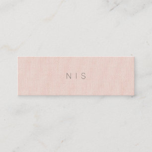 Classic Minimalist Blush Linen Background Beauty Mini Business Card