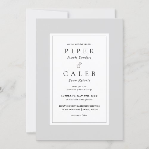 Classic Minimalist Border Wedding Invitation