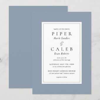 Classic Minimalist Border Wedding Invitation | Zazzle