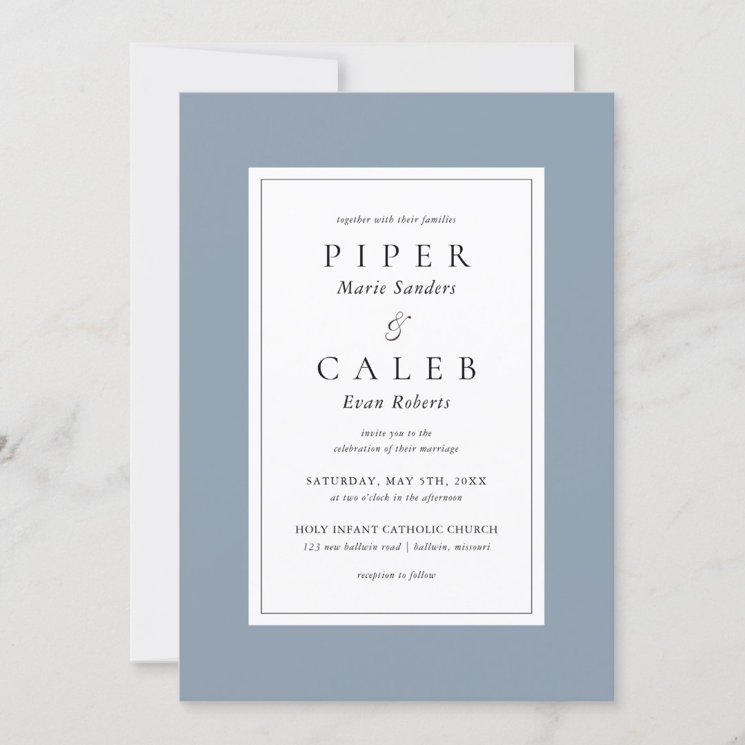 Classic Minimalist Border Wedding Invitation | Zazzle