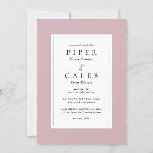 Classic Minimalist Border Wedding Invitation