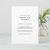Classic Minimalist Brunch and Bubbly Shower Invitation (Standing Front)