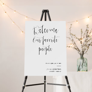 Classic Minimalist Calligraphy Welcome Wedding Foam Board