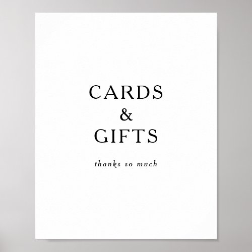 Classic Minimalist Cards and Gifts Sign