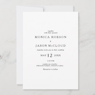 Classic Minimalist Casual Wedding Invitation