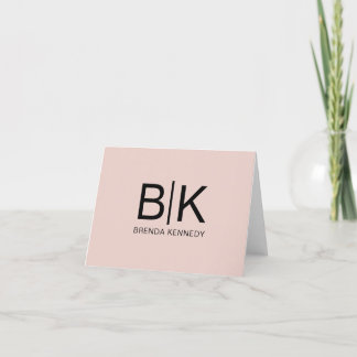 Classic Minimalist Custom Monogram Thank You Card
