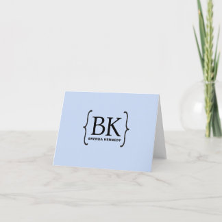 Classic Minimalist Custom Monogram Thank You Card
