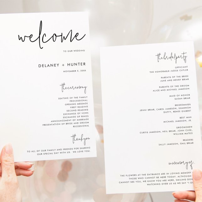 Classic Minimalist Editable Wedding Paper Program (Creator Uploaded)