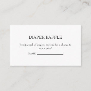 CLASSIC Minimalist Elegance Diaper Raffle  Enclosure Card