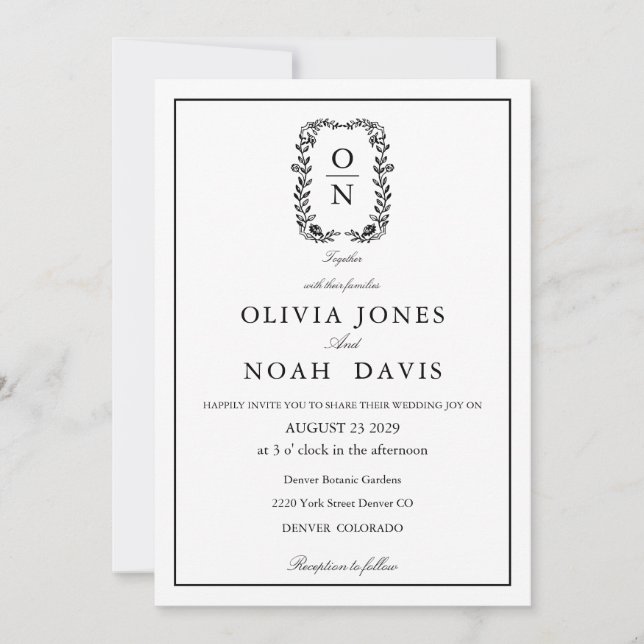 classic minimalist elegant qr  wedding Invitation (Front)