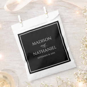 Classic Minimalist Elegant Script Wedding Favor Bag