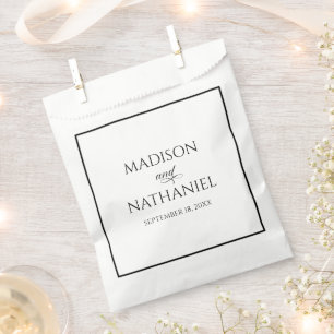 Classic Minimalist Elegant Script Wedding Favor Bag
