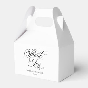 Classic Minimalist Elegant Script Wedding Favor Boxes