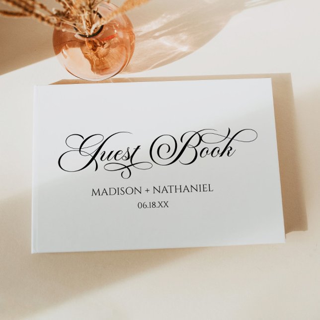 Classic Minimalist Elegant Script Wedding Guest Book (Creator Uploaded)