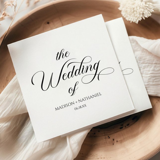 Classic Minimalist Elegant Script Wedding Napkins (Creator Uploaded)