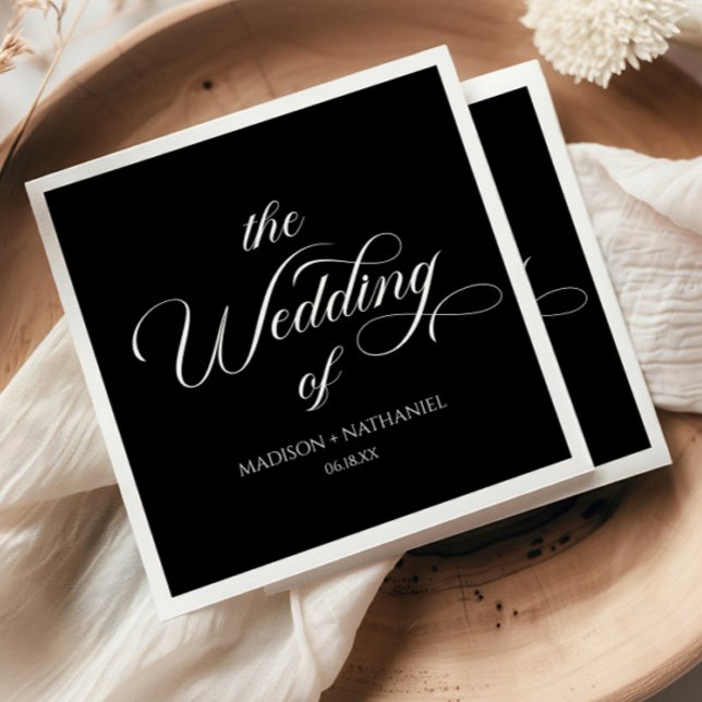 Classic Minimalist Elegant Script Wedding Napkins (Creator Uploaded)