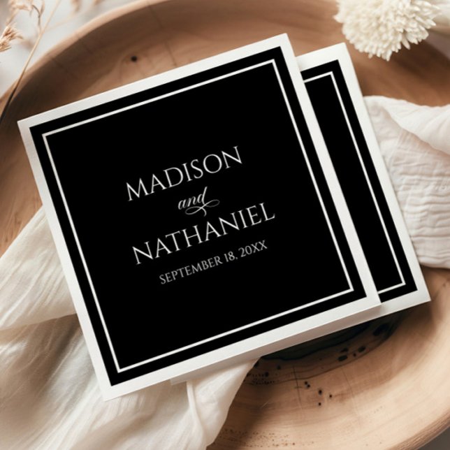 Classic Minimalist Elegant Script Wedding Napkins (Creator Uploaded)