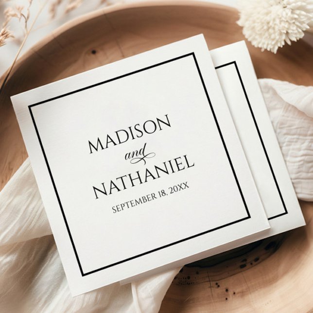 Classic Minimalist Elegant Script Wedding Napkins (Creator Uploaded)
