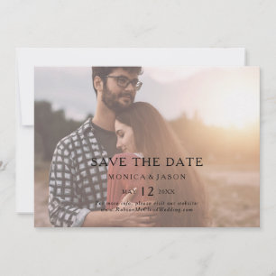 Classic Minimalist Faded Photo Horizontal Save The Date